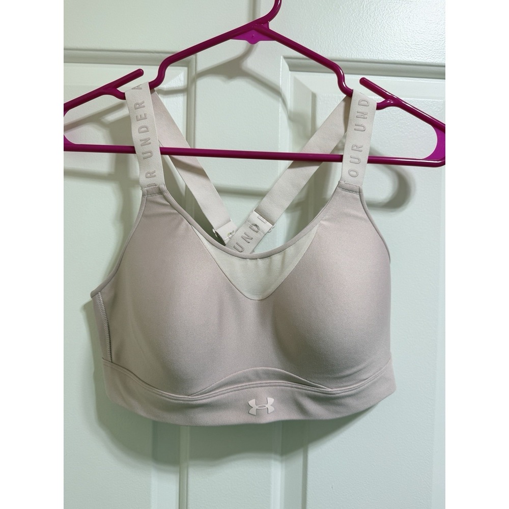 NWT Under Armour Infinity High Sports Bra M Dash Pink Wireless Molded Cups